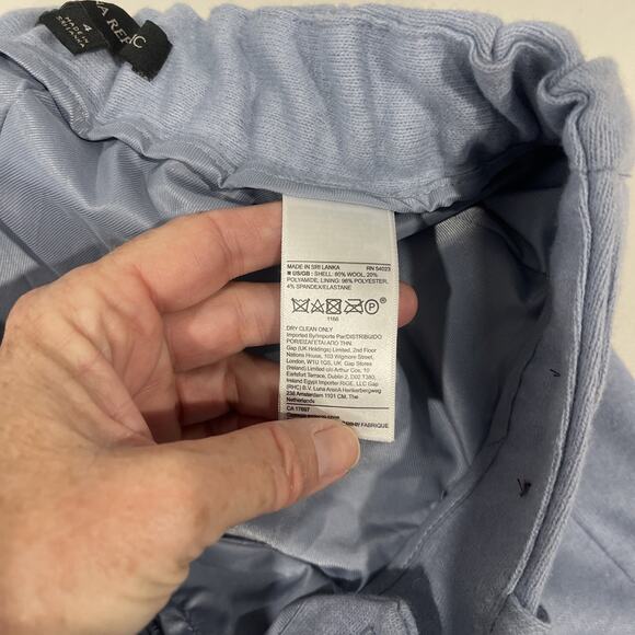 Banana Republic Women Sz 4 Wool Blend Wide Leg Trouser Pant Light Blue Stretch - Picture 12 of 13